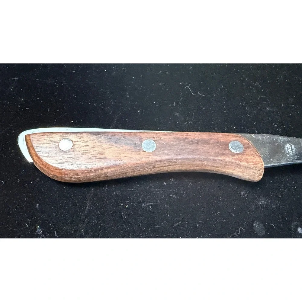 Vintage RS Stainless Meat Carving Fork Wood Handle Made in Japan‎ 2-Tine Cutlery